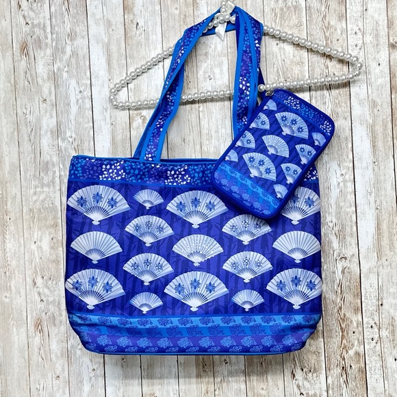 ⭐️Willabee & Ward Royal Blue Tote Bag and Clutch NWOT - Picture 1 of 10